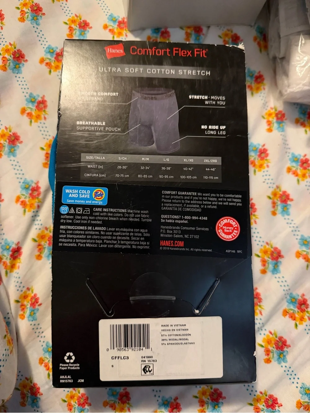 💜Hanes Fit Ultra Soft Cotton Stretch Long Leg Boxer Briefs,3Pack sizeSmall28-30